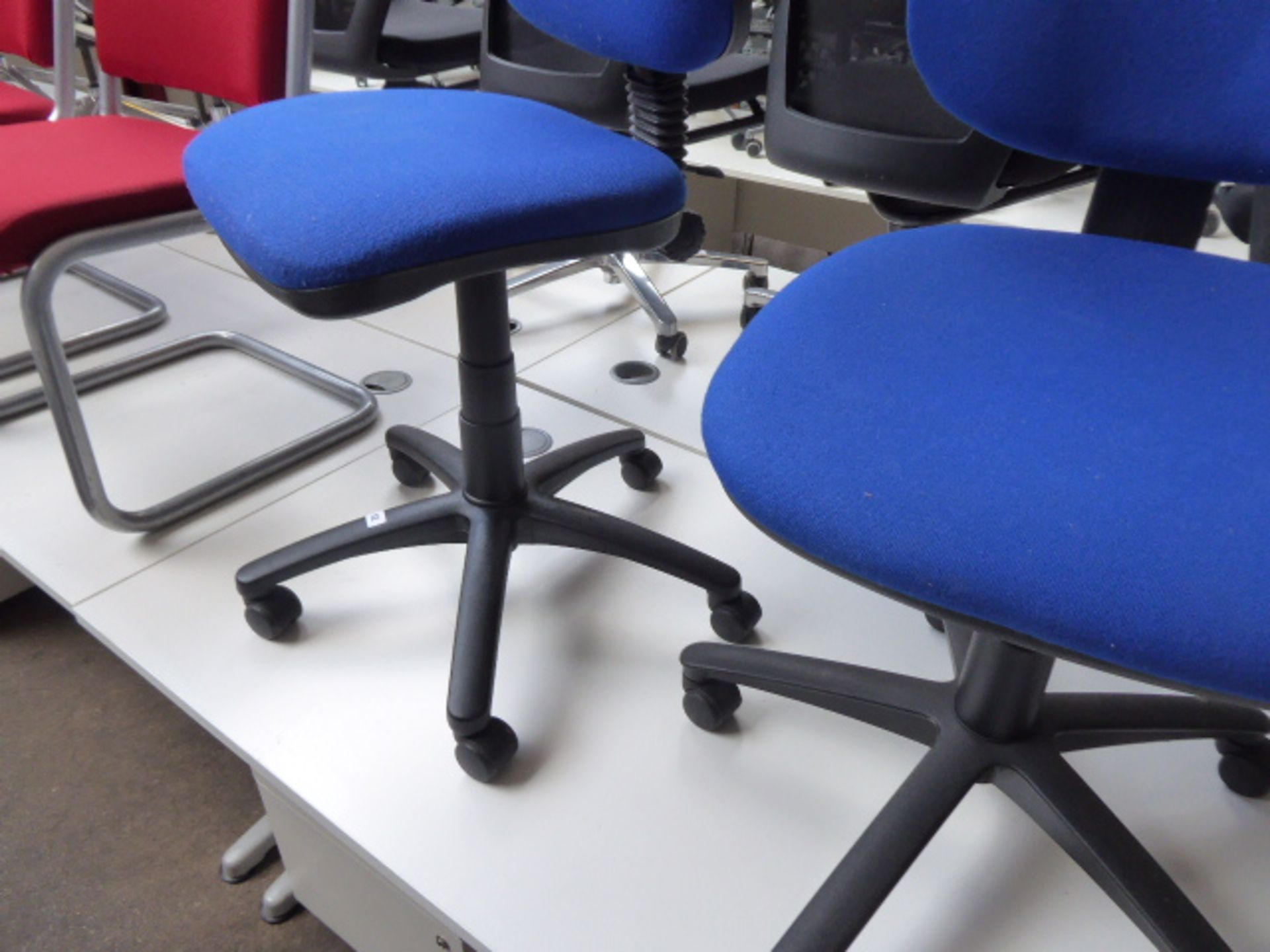 2 Torasen blue cloth operators chairs - Image 2 of 2