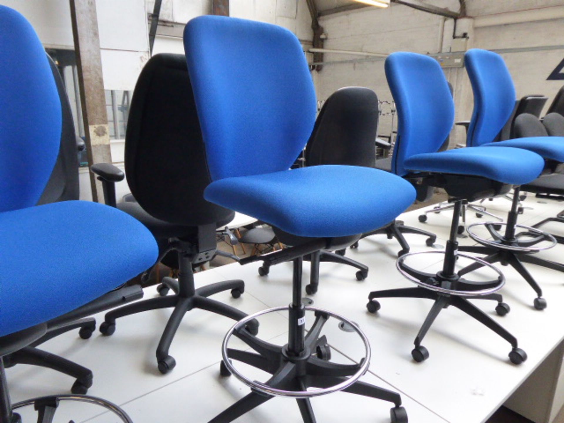 Boss Design blue cloth draughtsmans chair