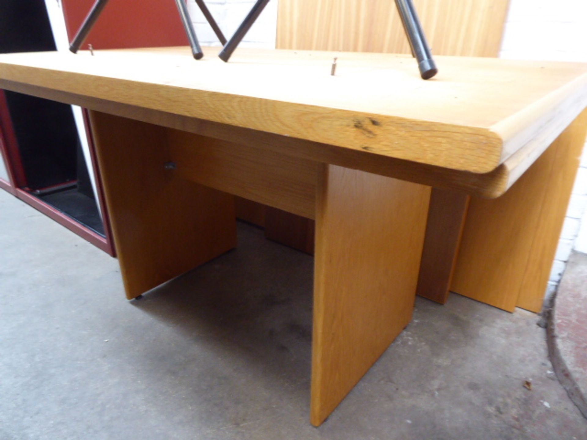 Part flat pack board room table in light oak finish - Image 2 of 2