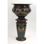 A Royal Doulton jardiniere and stand of imposing proportions decorated with stylised flowerheads on