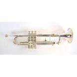 A cased silver plated Besson 1000 cornet, No.