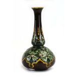 A late 19th century Doulton Lambeth stoneware bottle vase of gourd shaped form,