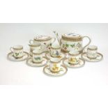 A late 19th/early 20th century six sitting coffee service comprising coffee pot and cover,