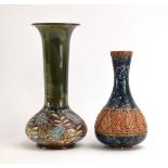 A Royal Doulton chineware bottle vase of elongated form,