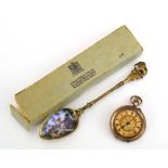 A 14ct yellow gold open face fob watch,