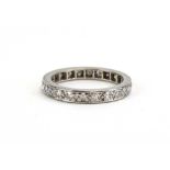 A platinum full eternity ring set brilliant cut diamonds, ring size L, 2.