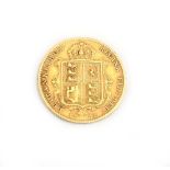 A Victorian half sovereign dated 1892,