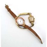Two part 9ct yellow gold ladies wristwatches including an example by Yeoman (2) CONDITION