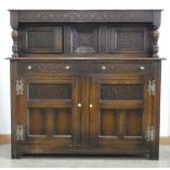 An 18th century type oak duodarn,