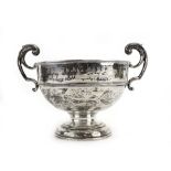 Of Local Interest: A silver two handled trophy vase, maker B&B Ltd., London 1921, h.