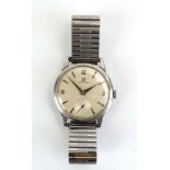 A gentleman's stainless steel wristwatch by Omega,