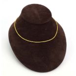 An 18ct yellow gold ropetwist necklace, l. 39 cm, 7.