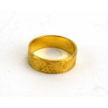 A 22ct yellow gold wedding band, Birmingham 1958, ring size J 1/2, 3.