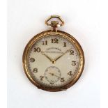 A 14ct yellow gold open face dress chronometre pocket watch by Corgemont,