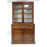 A Victorian mahogany bookcase cabinet,