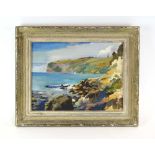 20th Century School, A stylised seascape, unsigned, oil on board,