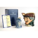 A Royal Doulton Travers Stanley collection Britannia character jug, D7107, h. 11 cm, ltd. ed.