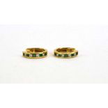 A pair of 18ct yellow gold hinged ear hoops,