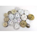 A mixed group of wristwatch and pocket watch dials and movement parts (qty) (af)