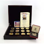 The Piedfort Collection 'British Military Leaders', a cased set of twelve gold plated coins,