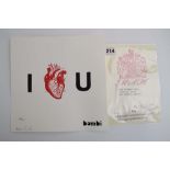 Bambi (b. 1975), 'Take my Heart', signed, silkscreen print, with stamp and c.o.a.