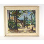 John Seldon (20th Century), A Caribbean beach scene, signed, oil on board,