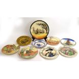 Nine Royal Doulton cabinet plates including two seriesware examples 'The Squire' and 'The Admiral',