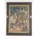 20th Century Thai School, 'The Birth of Prince Siddhattha', mixed media on canvas, 62 x 45 cm,