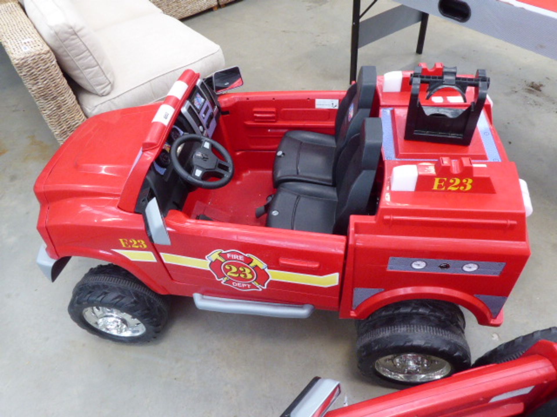 Electric powered childs fire engine with charger
