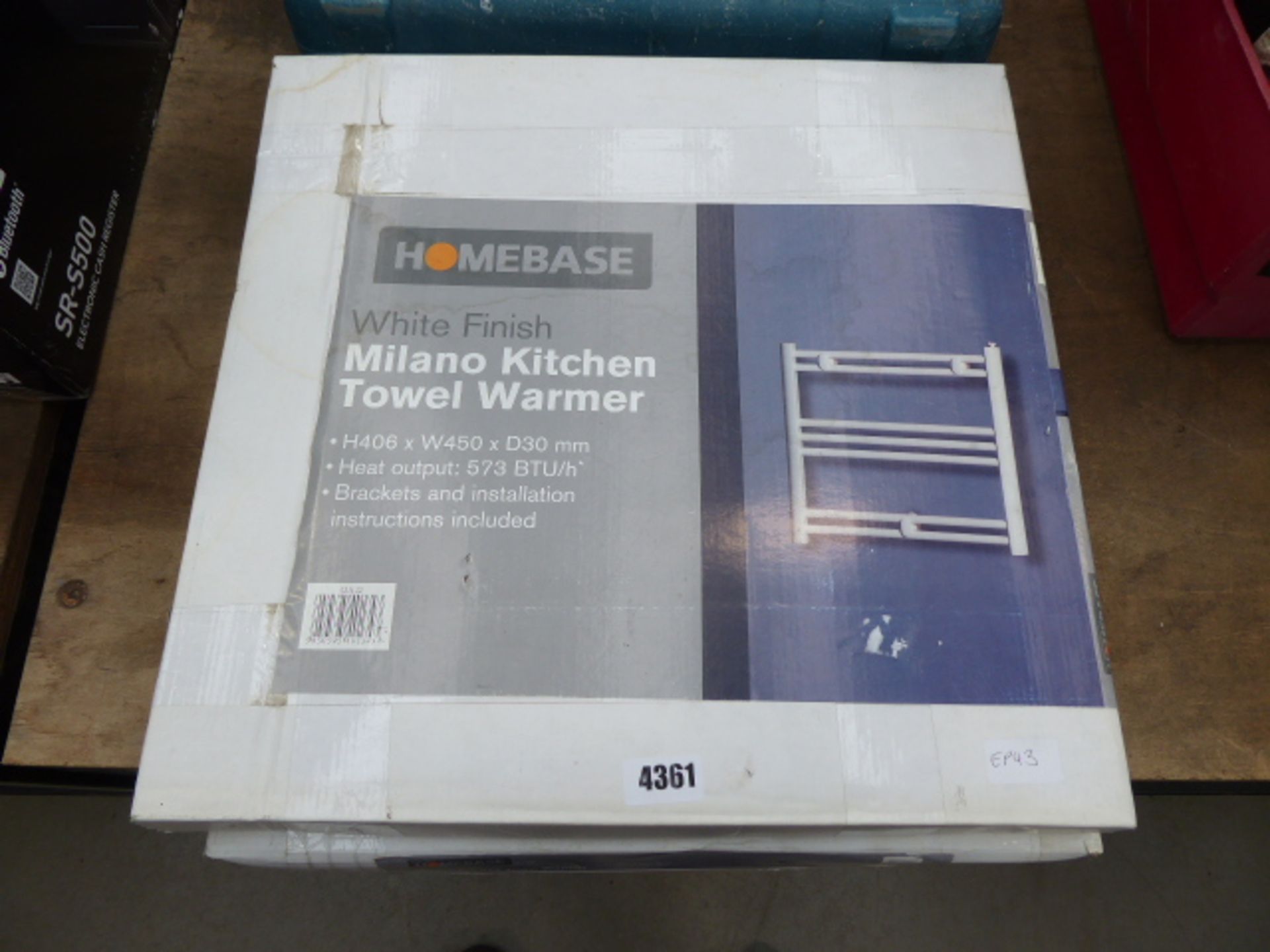 Pair of Homebase white finish kitchen towel warmers