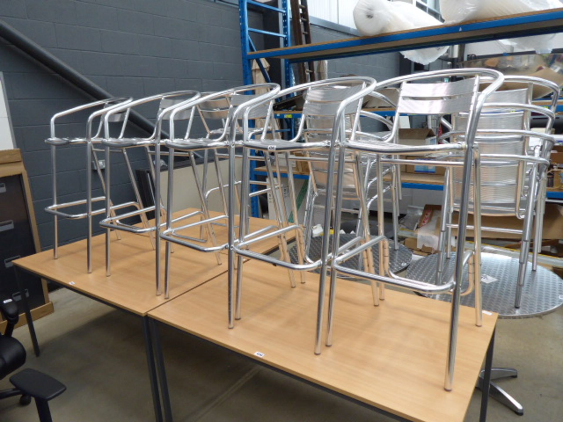 6 aluminium stools