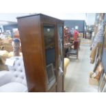 (15) Glazed oak double door bookcase