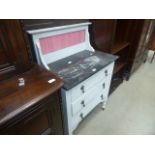 Painted wash stand with granite surface and gallery