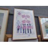 Framed and glazed print- the colours of the Grenadier guards