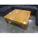 Large light wood Chinese style square coffee table