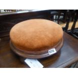 (18) Upholstered Victorian circular foot stool