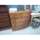 5048 - Bow fronted 2 over 3 chest of drawers