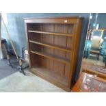 Walnut open fronted bookcase