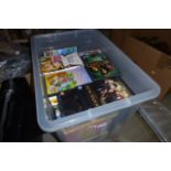 Box containing DVDs