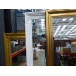 (7) Rectangular bevelled mirror in white painted frame