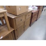 Mexican pine cabinet with 2 drawers over 2 doors