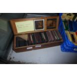 Box containing magic lantern slides