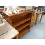 Pair of pine open fronted bookcases