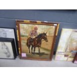 Oil on canvas- horse and jockey