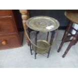 2 tier brass and wooden framed cake stand