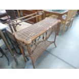 Bent wood and wicker ware side table