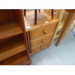 Pine 3 drawer bedside cabinet