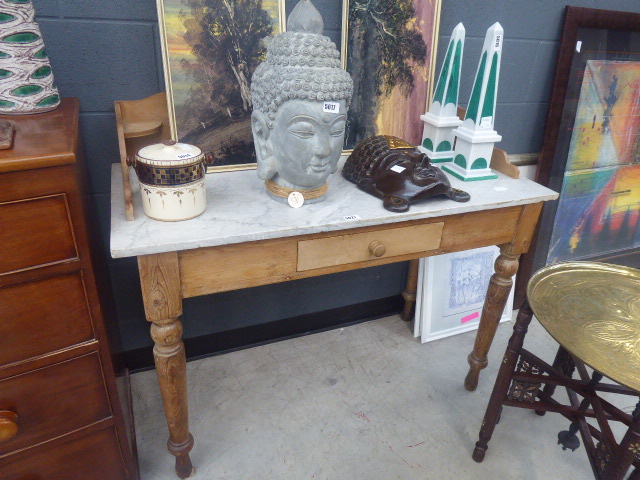 Pine marble topped wash stand