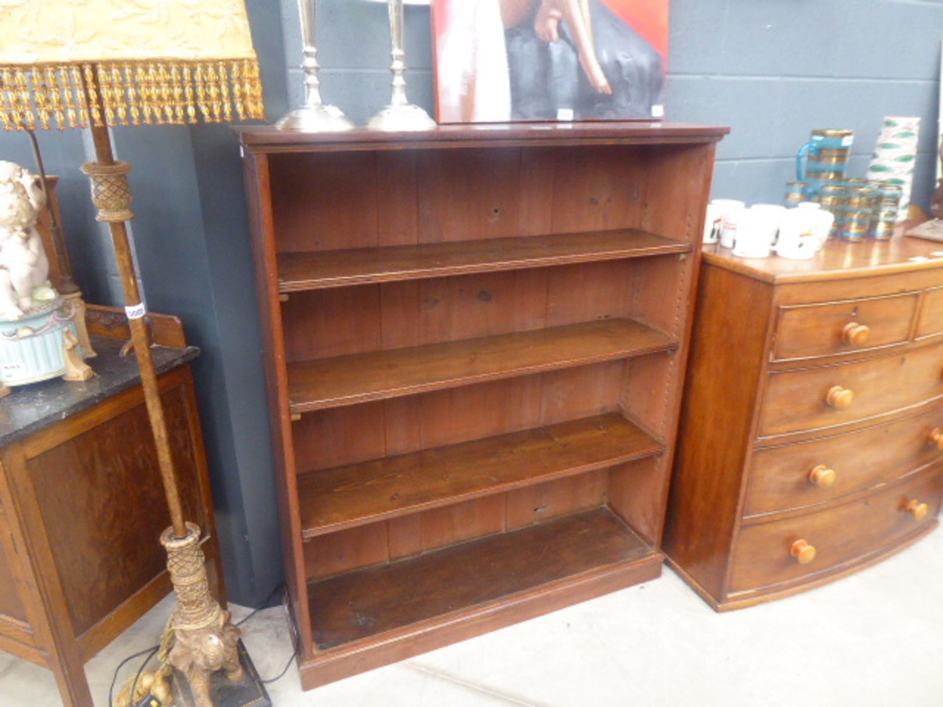 Mahogany open bookshelf