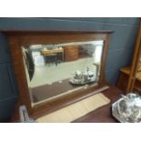 5014 - Oak framed over mantle mirror